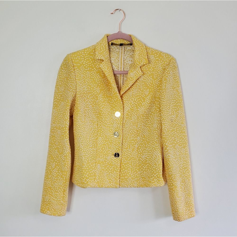 Just Cavalli Yellow Polka Dot Blazer Suit Jacket | 40/